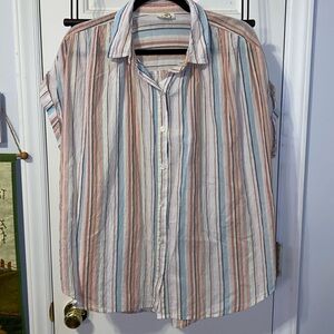 ANA shirt, 99% cotton, pastel stripe, size L